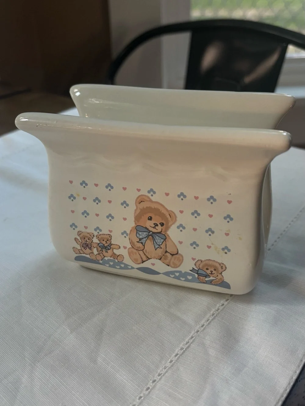 Vintage 1980s “Theodore Country Bear”Napkin Holder Decor Cottagecore Heirloom